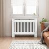 vidaXL Radiatorafdekking Hoogglans wit 112 x 19 x 81,5 cm Bewerkt hout