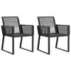 vidaXL Tuinstoelen 2 st poly rattan zwart