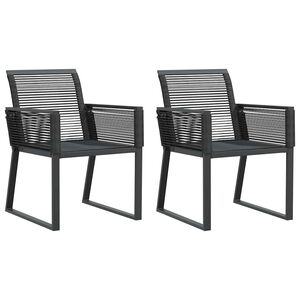vidaXL Tuinstoelen 2 st poly rattan zwart