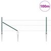 vidaXL Afrasteringspaal Groen 100 x 0,5 m (50 mm gaas) Staal en PVC