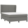 vidaXL Boxspring met matras stof donkergrijs 140x190 cm