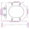 vidaXL Toiletzitting Zwart 47 x 36 x 3,4 cm Duroplast