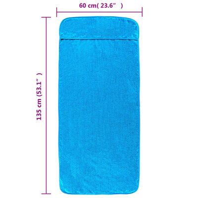 vidaXL Strandhanddoeken 2 st 400 g/m² 60x135 cm stof turquoise