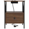 vidaXL Nachtkastje 2 pcs Bruin Eiken 41,5 x 40,5 x 55 cm Bewerkt hout