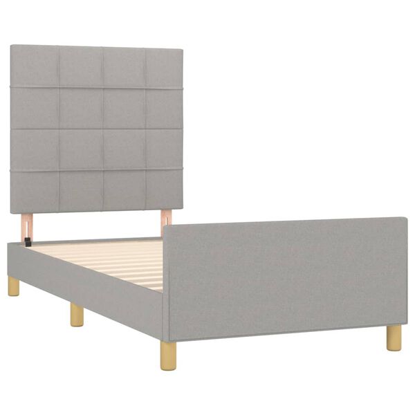 vidaXL Bedframe zonder matras 80x200 cm stof lichtgrijs