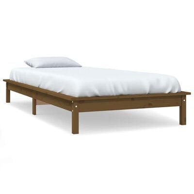 vidaXL Bedframe massief hout honingbruin 75x190 cm