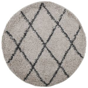 vidaXL Vloerkleed PAMPLONA shaggy hoogpolig &Oslash; 80 cm beige antraciet