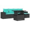 vidaXL 6-delige Loungeset met kussens poly rattan acacia grijs