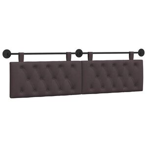 vidaXL Hangend hoofdbord Donkerbruin Stof