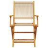 vidaXL 3-delige Bistroset polypropeen en massief hout beige