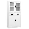 vidaXL Kantoorkast 90x40x180 cm staal en gehard glas wit