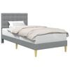 vidaXL Bedframe met hoofdeinde Lichtgrijs 90 x 190 cm Stof