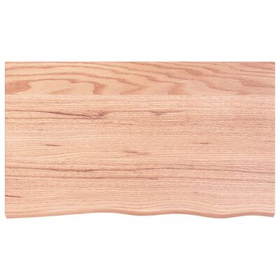 vidaXL Tafelblad 100x60x(2-6)cm behandeld massief eikenhout lichtbruin