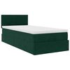 vidaXL Ottoman bed met matras en LED's 100x200 cm fluweel donkergroen