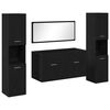 vidaXL Badkamermeubelset Wandgemonteerd 4 pcs Zwart Eiken Bewerkt hout