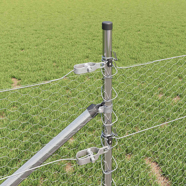 vidaXL Afrasteringspaal Zilver 10 x 1 m (25 mm gaas) Staal