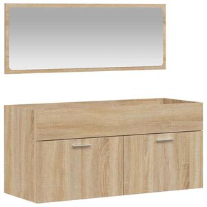 vidaXL Badkamerkast met spiegel bewerkt hout sonoma eikenkleurig
