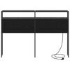vidaXL Opberghoofdbord met plank Zwart eiken 135 cm Bewerkt hout