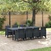 vidaXL Tuin Eetset 9 pcs Antraciet Polt riet