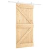 vidaXL Schuifdeur 90 x 210 cm Massief grenenhout Natuurlijk en Wit