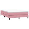 vidaXL Boxspring met matras fluweel roze 140x220 cm