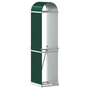 vidaXL Haardhoutopslag 40x45x170 cm gegalvaniseerd staal groen