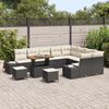 vidaXL Tuin Sofa Set met kussen met opslag 12 pcs Zwart en Cr&egrave;me