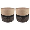 vidaXL Plantenpot Set 2 st Naturel en Zwart &Oslash; 28 x 28 cm