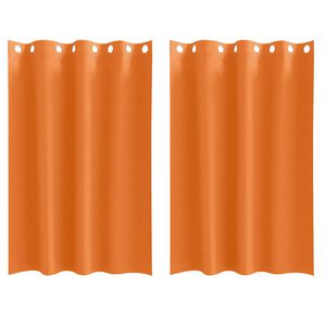vidaXL Zwart-out Gordijnen met Ringen 2 st Feloranje 175 x 140 cm