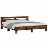 vidaXL Bedframe met hoofdeinde en LED gerookt eikenkleurig 180x200 cm