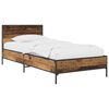 vidaXL Bedframe met Hoofdeinde Oud hout 80 x 200 cm Bewerkt hout