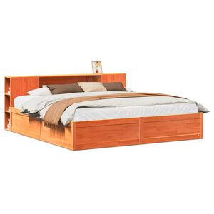 vidaXL Bedframe zonder matras massief grenenhout wasbruin 200x200 cm