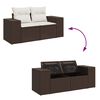 vidaXL 11-delige Loungeset met kussens poly rattan bruin
