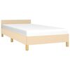 vidaXL Bedframe met hoofdeinde zonder matras 80x200 cm stof cr&egrave;me