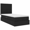 vidaXL Opbergbed met LED met matras Zwart 90 x 200 cm Polyester