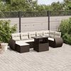 vidaXL 8-delige Loungeset met kussens poly rattan bruin