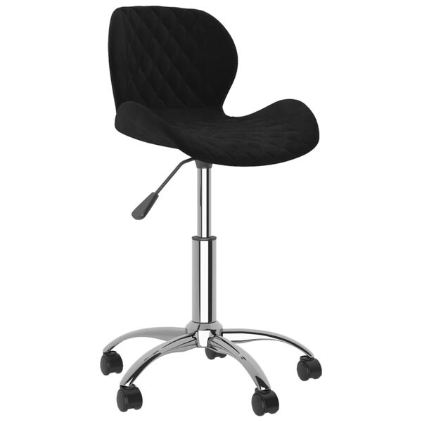 vidaXL Eetkamerstoel draaibaar fluweel zwart