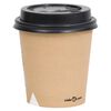 vidaXL Koffiebekers 250 st met deksels 200 ml papier bruin