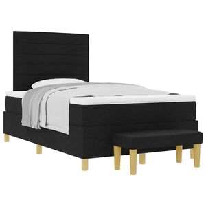 vidaXL Boxspring bed met hoofdeinde Zwart 190 x 120 cm Stof