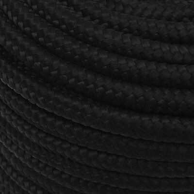 vidaXL Werktouw 12 mm 100 m polyester zwart