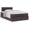 vidaXL Ottoman bed met matras 120x190 cm stof donkerbruin