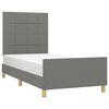 vidaXL Bedframe zonder matras 90x190 cm stof donkergrijs