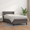vidaXL Boxspring met matras kunstleer grijs 100x200 cm