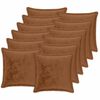 vidaXL Kussen met kussen HOUTEN 12 st Licht Bruin Flanel