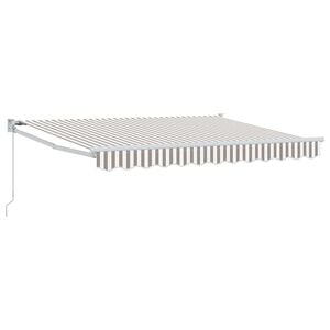 vidaXL Uitschuifbare luifel Lichtgrijs en wit. 4 &times; 3 m
