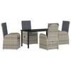 vidaXL Tuin eettafelset 5 st Grijs poly rattan