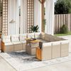 vidaXL 11-delige Tuinset met kussens poly rattan beige