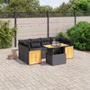 vidaXL 7-delige Loungeset met kussens poly rattan zwart