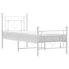 vidaXL Bedframe met hoofd- en voeteneinde metaal wit 75x190 cm