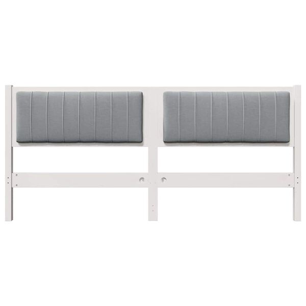 vidaXL Gestoffeerd hoofdbord Wit 180 cm Massief grenenhout